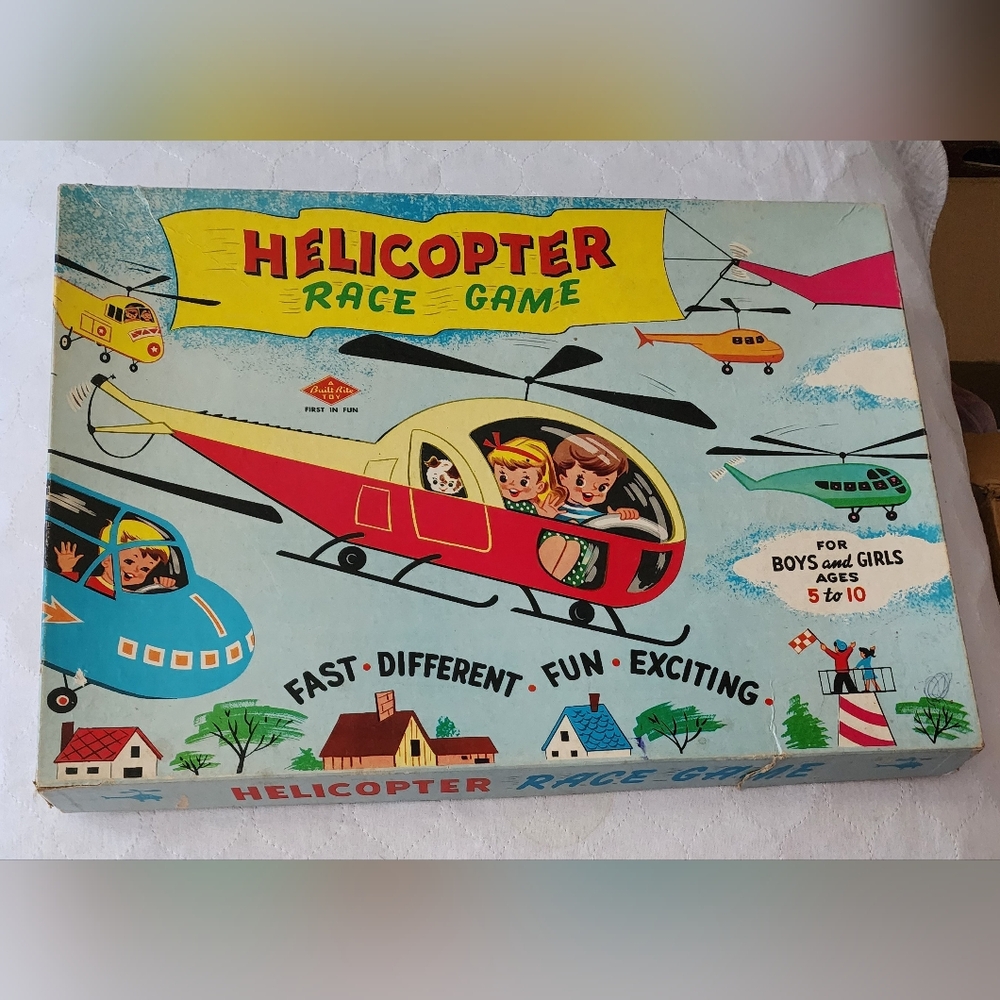 HELICOPTER RACE GAME 1950'S BUILT RITE WARREN Set Number 851 BENIFITS CHARITY